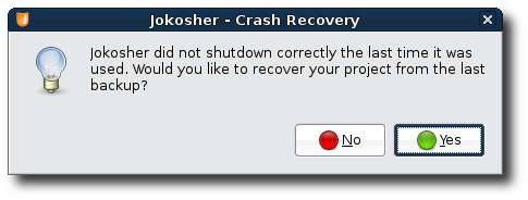 Jokosher recovering a project after crashing